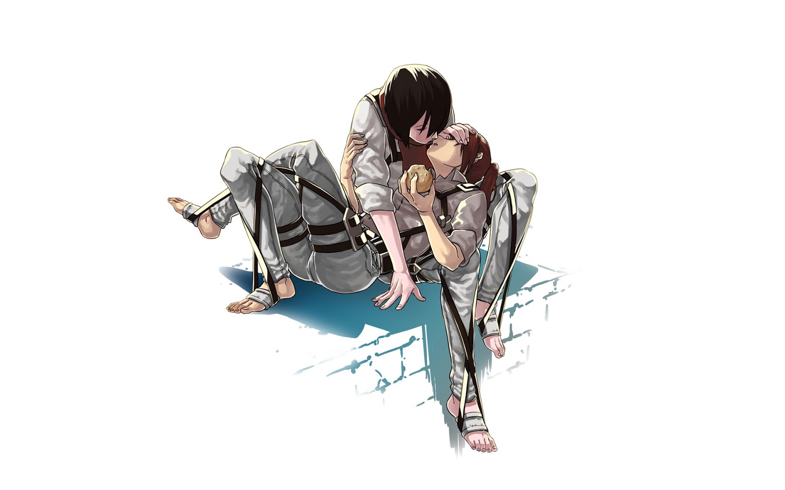 hd wallpaper: Mikasa Eren Kissing Sweet Couple 1819.